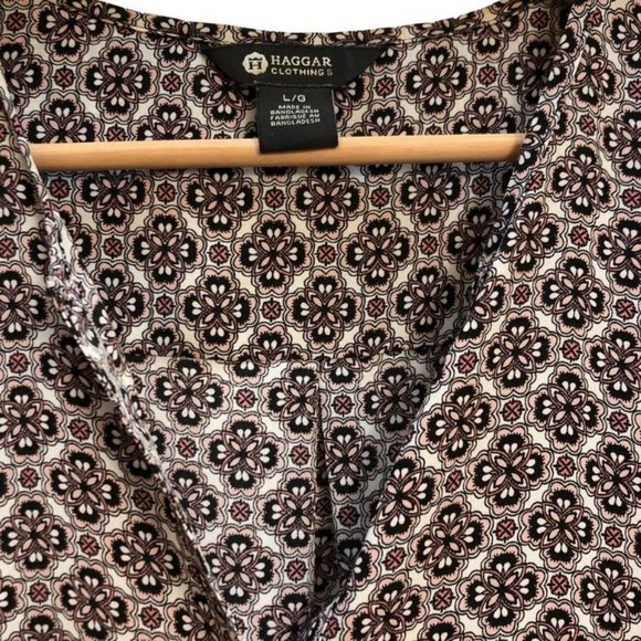 Haggar Women's Large Silky Button Down Blouse - Picture 4 of 7